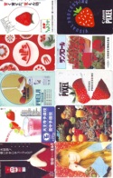 10 Télécartes - Prepaid Différentes JAPON * FRAISE (LOT A-126) JAPAN 10 DIFF STRAWBERRIES * PHONECARDS * 10 VERSCH TK - Alimentation