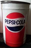 M#0V35 BIDONE SGABELLO In LATTA PROMO PEPSI - COLA Anni '80 - Blikken