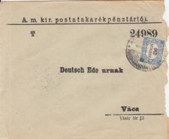 7344FM- 250 FILLER OFFICIAL STAMP ON POST SAVINGS BANK HEADER COVER, 1922, HUNGARY - Oficiales