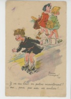 ENFANTS - Jolie Carte Fantaisie Enfant Allant Chercher Le Lait En Patins à Roulettes Signée ROGER LEVASSEUR - Levasseur, Roger