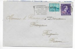 BELGIQUE - 1946 - ENVELOPPE  De BRUXELLES (TIMBRES -10%)  => DOUANES De FEIGNIES (NORD FRANCE) - Cartas & Documentos