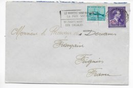 BELGIQUE - 1946 - ENVELOPPE  De BRUXELLES (TIMBRES -10%)  => DOUANES De FEIGNIES (NORD FRANCE) - Brieven En Documenten