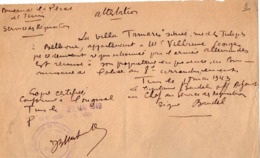 VP15.719 - MILITARIA - TUNIS 1943 - Attestation Concernant Georges VUILLAUME - Dokumente