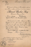 VP15.732 - MILITARIA - TUNIS 1938 - Mohammed Lamine Pacha - Bey / Certificat ( Décoration ) Concernant Mr E. VUILLAUME - Dokumente