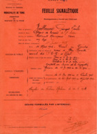 VP15.741 - MILITARIA - TUNIS1923 - Feuille Signalétique Concernant Mr Georges VUILLAUME Agent De Bureau ..... - Documenten