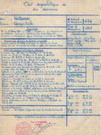 VP15.742 - MILITARIA - TUNIS 1951 - Etat Signalétique & Service Concernant Mr Georges VUILLAUME Ancien Tirailleur - Dokumente