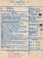 VP15.743 - MILITARIA - TUNIS 1951 - Etat Signalétique & Service Concernant Mr Georges VUILLAUME Ancien Tirailleur - Documenten