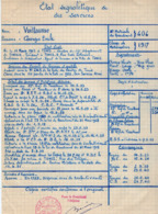 VP15.744 - MILITARIA - TUNIS 1951 - Etat Signalétique & Service Concernant Mr Georges VUILLAUME Ancien Tirailleur - Documenti