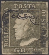 Sicilia, 1 Gr. II Tav Verde Oliva PA N.4 , Firmato GdR Cv 300 - Sicile