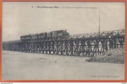 Carte Postale 80. Noyelles-sur-mer  Train Vapeur Sur Le Pont De La Somme  Trés Beau Plan - Noyelles-sur-Mer