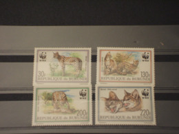BURUNDI - 1992 WWF FAUNA 4 VALORI - NUOVI(++) - Unused Stamps