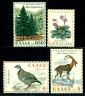 Greece 1970 Birds,Rock Partridge,Animal,Cretan Wild Goat,Greek Fir,Mi.1049,MNH - Perdiz Pardilla & Colín