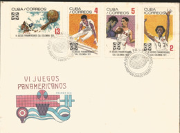 V) 1971 CARIBBEAN, 6TH PAN AMERICAN GAMES, CALI, COLOMBIA, WATER POLO, GYMNASTICS, BOXING, WOMEN’S RUNNING, WITH SLOGAN - Cartas & Documentos