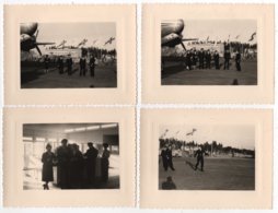 Photo Originale Aviation Avion Aéroport à Identifier Helsinki Airport Olympic Games JO 1952 Lot De 4 Air France ? - Luftfahrt