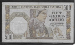 Serbie - 500 Dinara - Pick N°27a - TB - Servië