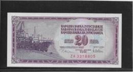 Yougoslavie - 20 Dinar - Pick N°88 - NEUF - Joegoslavië