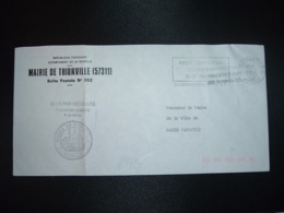 LETTRE MAIRIE OBL.MEC.20-3 1987 57 THIONVILLE PPAL MOSELLE + FOIRE EXPOSITION - Other & Unclassified