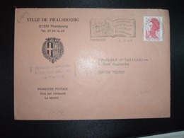 LETTRE MAIRIE TP LIBERTE 2,20 OBL.MEC.9-3 1989 57 PHALSBOURG MOSELLE - Sonstige & Ohne Zuordnung