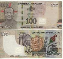 SWAZILAND - ESWATINI  100  Emalangeni   6.9.2017  P42 (Elephant-Rhino-Lion-bird-flower) UNC - Swasiland