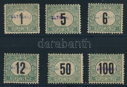 * 1903 Zöldportó 1f, 5f 11 1/2 Fogazással + 6f, 12f, 50f, 100f 'ULTRAMAR' Felülbélyegzéssel, Mintabélyegek A Spanyol Gya - Other & Unclassified