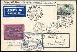 1936 Budapest - Wien Első Páros Vontató Repülés Képeslap - Other & Unclassified