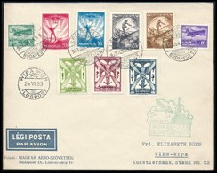 1933 Repülő Teljes Sor Légi Levélen A Bécsi WIPA Belyegkiállításra - Other & Unclassified