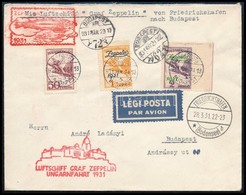 1931 Zeppelin Magyarországi útja Levél Zeppelin Teljes Sorral / Zeppelin Flight To Hungary, Mi 478-479 On Cover From Fri - Otros & Sin Clasificación