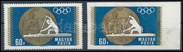 (*) 1968 Olimpiai érmesek 60f ívszéli Vágott Bélyeg  Szürke Színnyomat Nélkül, Ritka! - Autres & Non Classés