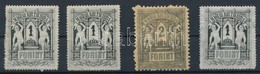 ** * 1873-1874 Távírda 4 Db Bélyeg, A Kőnyomat 2Ft és 2 Db Réznyomat 1Ft Postatiszta (22.000) - Autres & Non Classés