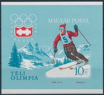 ** 1964 Téli Olimpia (II.) - Innsbruck Vágott Blokk (6.000) - Sonstige & Ohne Zuordnung