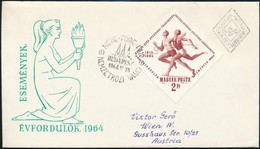 1964 Évfordulók (II.) Magyar-svéd Atlétikai Verseny Vágott Bélyeg FDC-n - Altri & Non Classificati