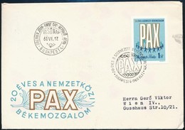 1969 Évfordulók (VII.) 20 éves A Szervezett Békemozgalom Vágott Bélyeg FDC-n - Sonstige & Ohne Zuordnung