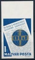 ** 1971 25 éves A Nemzetközi Újságíró Szervezet ívszéli Vágott Bélyeg - Sonstige & Ohne Zuordnung