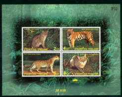 1998 Wild Animals,Tiger,Fishing Cat,Jungle Cat,Leopard,Thai,Thailand,MNH S/s - Raubkatzen