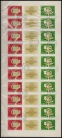 O 1958 Országos Bélyegkiállítás - Levelezőhét 2 Db Hajtatlan ív, A Zöld Bélyegeknél Túlcsordult és Máshova Került Arany  - Sonstige & Ohne Zuordnung