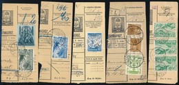 21 Db Csomagszállító Szelvény 1933 és 1936 évi Repülő Bélyegekkel / 21 Parcel Card Cuttings With Airmail Stamps - Sonstige & Ohne Zuordnung