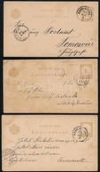 5 Db 2f Díjjegyes Levelezőlap 1891-ből 'NAGY-KIKINDA', 'NAGY-DISZNÓD', 'OROSHÁZA', 'MOTYÓK' - Sonstige & Ohne Zuordnung