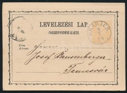 1874 Díjjegyes Levelezőlap / PS-card 'GRABÁCZ TORONTÁL M.'  - Temesvár - Other & Unclassified