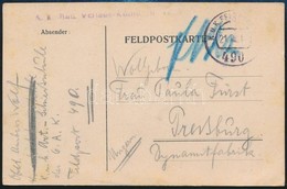 1918 Tábori Posta Levelezőlap 'FP 490' - Otros & Sin Clasificación