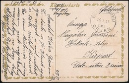 1917 Tábori Posta Képeslap 'K.u.K. KRIEGSMARINE / S.M.S. ORJEN' - Sonstige & Ohne Zuordnung