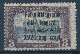 O Nyugat-Magyarország I. 1921 Parlament 3K Hármaslyukasztással és Bodor Vizsgálójellel (**30.000) - Altri & Non Classificati