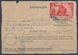 1946 (7. Díjszabás) Távirati Díjnyugta Újjáépítés 3000P Bérmentesítéssel / Telegramm Fee Receipt Franked With Mi 835 - Autres & Non Classés