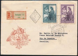 1953 Bélyegnap Sor  Ajánlott FDC-n Braziliába - Sonstige & Ohne Zuordnung