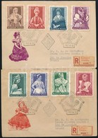 1953 Népviselet Sor 2 Db Ajánlott FDC-n Braziliába - Sonstige & Ohne Zuordnung