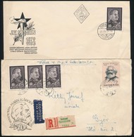 1953 Sztálin Gyászbélyeg Ajánlott Légi Levélen és FDC-n + Május 1 FDC-n + Bélyegnap Alkalmi Bélyegzéssel Borítékon - Altri & Non Classificati