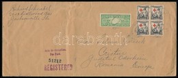 1931 Ajánlott Levél Jacksonville-ből Székelykeresztúrra, 5 Bélyeges Bérmentesítéssel - Otros & Sin Clasificación