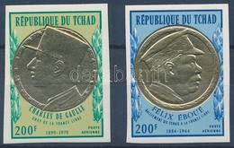 ** 1971 Charles De Gaulle Vágott Aranyfóliás Sor Mi 424-425 - Other & Unclassified