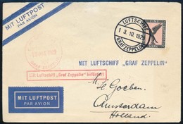 1929 Zeppelin Hollandiai útja Levél. Hajtóka Hiány. - Sonstige & Ohne Zuordnung