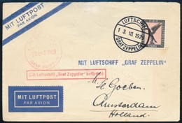 1929 Zeppelin Hollandiai útja Levél. Hajtóka Hiány. - Other & Unclassified