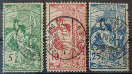 SWITZERLAND 1900 - Canceled - Sc# 98, 99, 100 - 5r 10r 25r - Jubilée De L'UPU - Gebruikt